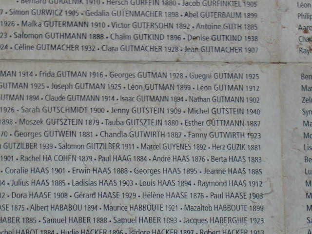 Mémorial De La Shoah Liste Des Noms